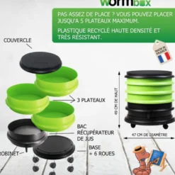 Lombricomposteur wormbox 3 plateaux, 48l