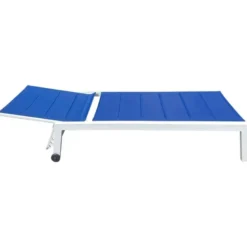 Lot de 2 bains de soleil barbados en textilène bleu - aluminium blanc