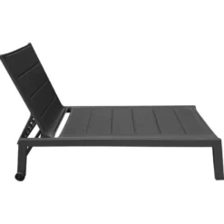 Lot de 2 bains de soleil barbados en textilène noir - alu anthracite