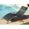 Lot de 2 bains de soleil en aluminium et toile plastifiéee - noir