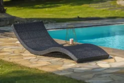 Lot de 2 bains de soleil en résine tresséee - noir