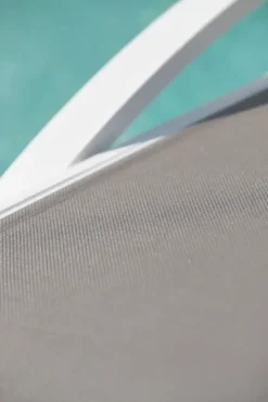Lot de 2 bains de soleil en toile plastifiée et aluminium - blanc
