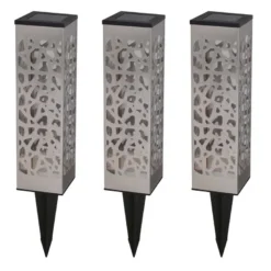 Lot de 3 balises solaires organic inox