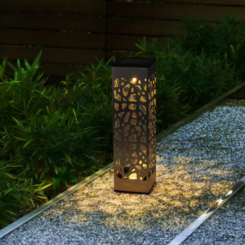 Lot de 3 balises solaires organic inox