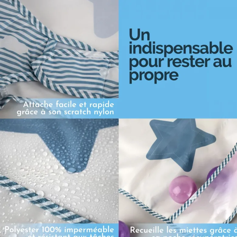 Lot de 4 bavoirs manches longues