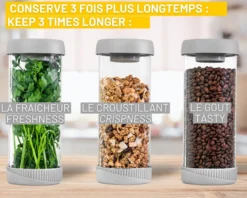 Lot de 2 boîtes de conservation en verre et sous vide – 1,5l - pika