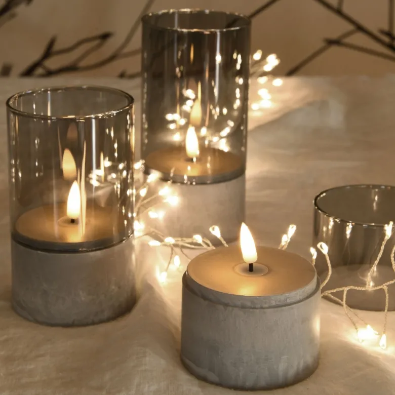 Lot de 3 bougies led effet flamme, blanc chaud, avec minuterie 6 h