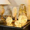 Lot de 3 boules en verre led blanc chaud, déco lumineuse à poser