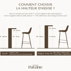 Lot de 2 chaises de bar 76 cm en cannage et cuir marron - arsène