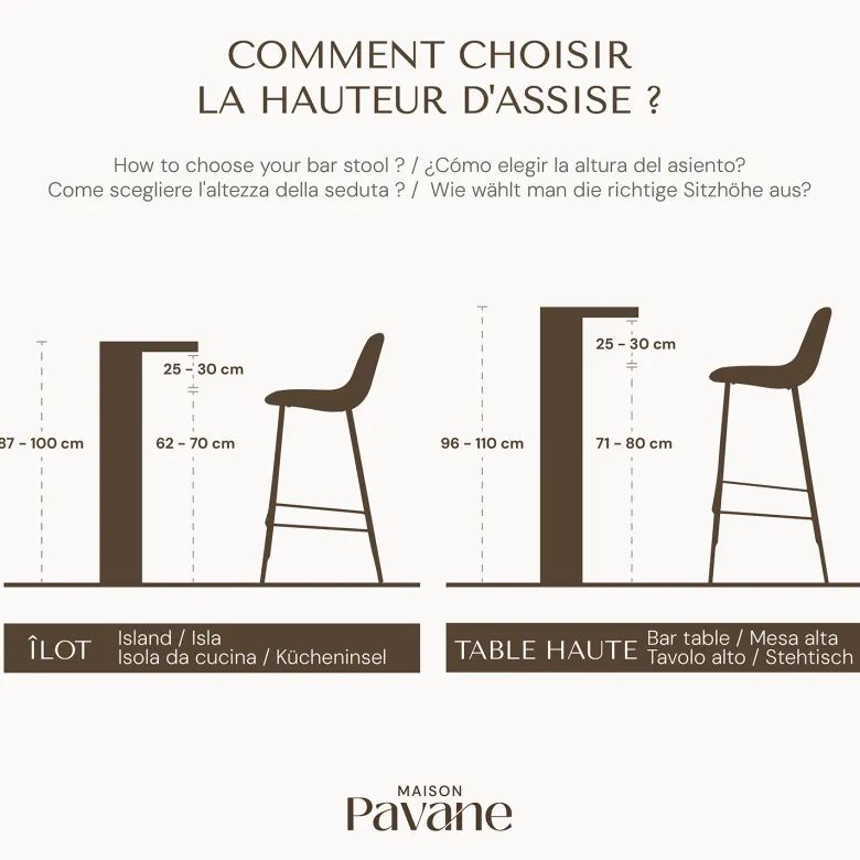 Lot de 2 chaises de bar 76 cm en cannage et cuir marron - arsène