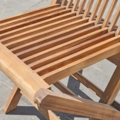 Lot de 2 chaises de jardin en teck huilé