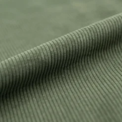 Lot de 2 chaises en velours côtelé vert kaki et dossier en noyer - jade