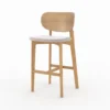 Lot de 2 chaises pour îlot central 66 cm en bois et tissu beige - aria