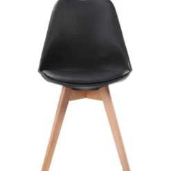 Lot de 4 chaises scandinaves nora noires avec coussin