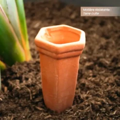 Lot de 4 cônes d'arrosage terre cuite