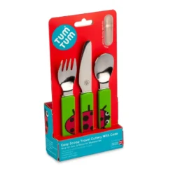 Lot de 3 couverts avec étui bugs tumtum
