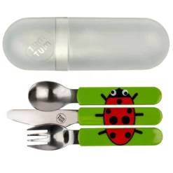 Lot de 3 couverts avec étui bugs tumtum