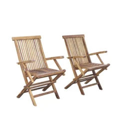 Lot de 2 fauteuils de jardin en teck hui