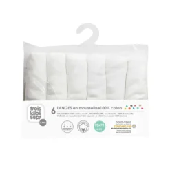 Lot de 6 langes blanc