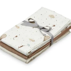 Lot de 3 langes en coton bio dreamland (70 x 70 cm)
