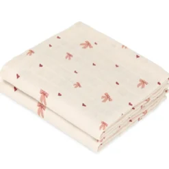 Lot de 2 langes en mousseline bows (70 x 70 cm)