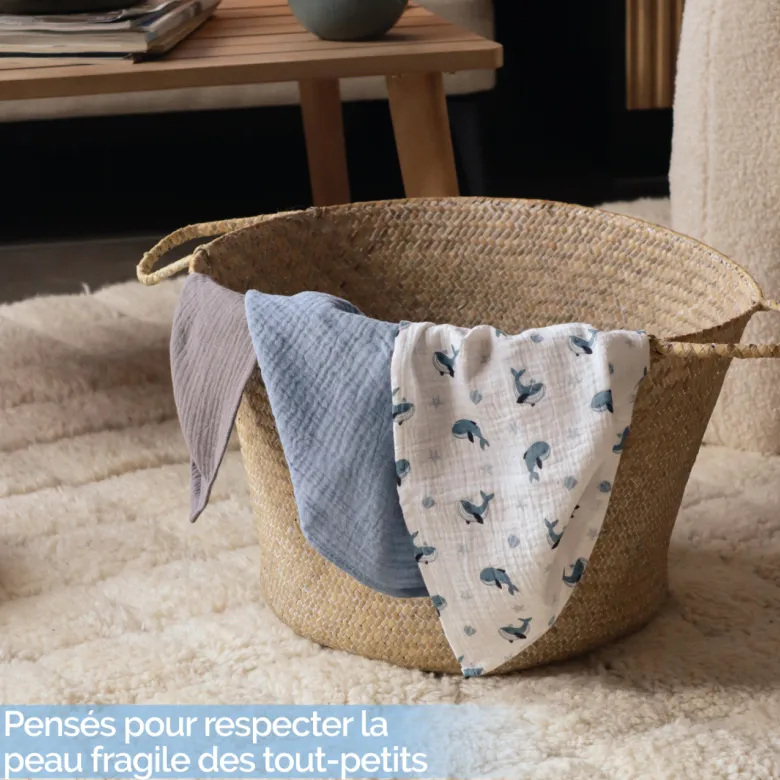 Lot de 3 langes - 30 x 30 cm