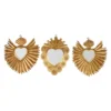 Lot de 3 miroirs métal doré exvoto
