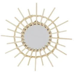 Lot de 3 miroirs rotin d28