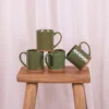 Lot de 4 mugs jaspe verts 35 cl Vert foncé