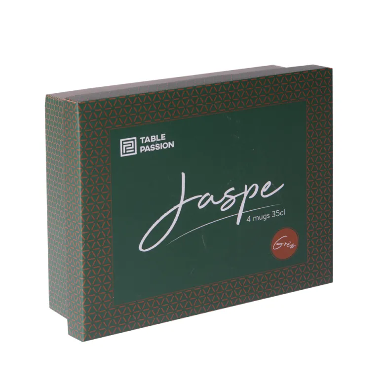 Lot de 4 mugs jaspe verts 35 cl Vert foncé