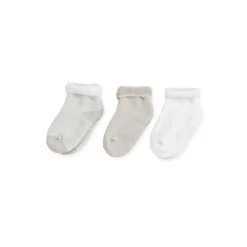 Lot de 3 paires de chaussettes bébé ecru