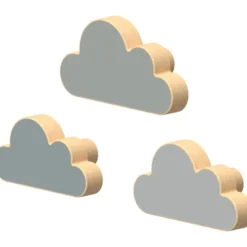 Lot de 3 patères nuage