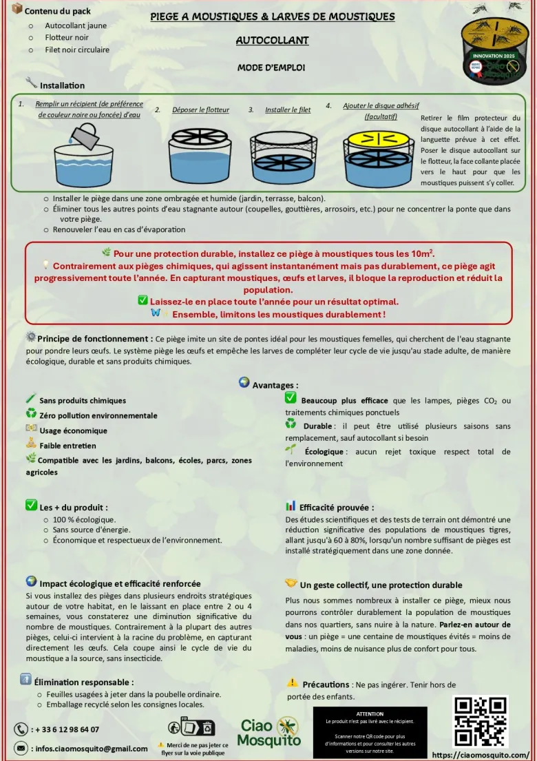 Lot de 3 pièges à moustique sans seau