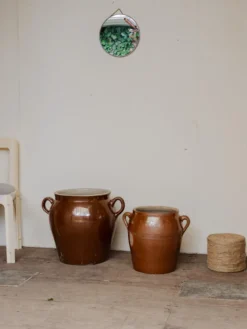 Lot de 2 pots en céramique marron n°1017