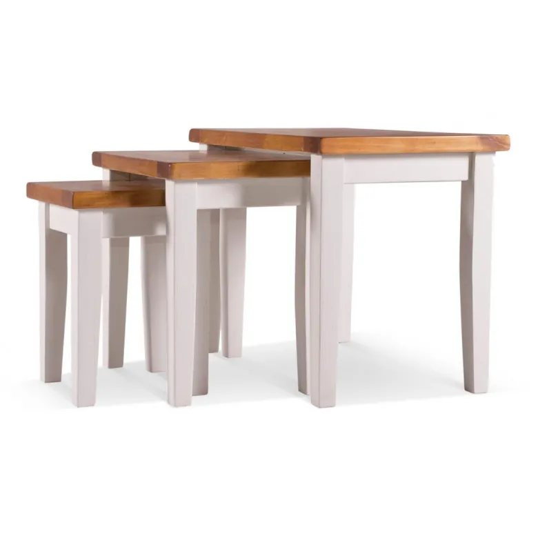Lot de 3 sellettes bois blanc - théomine