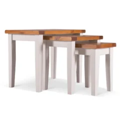 Lot de 3 sellettes bois blanc - théomine