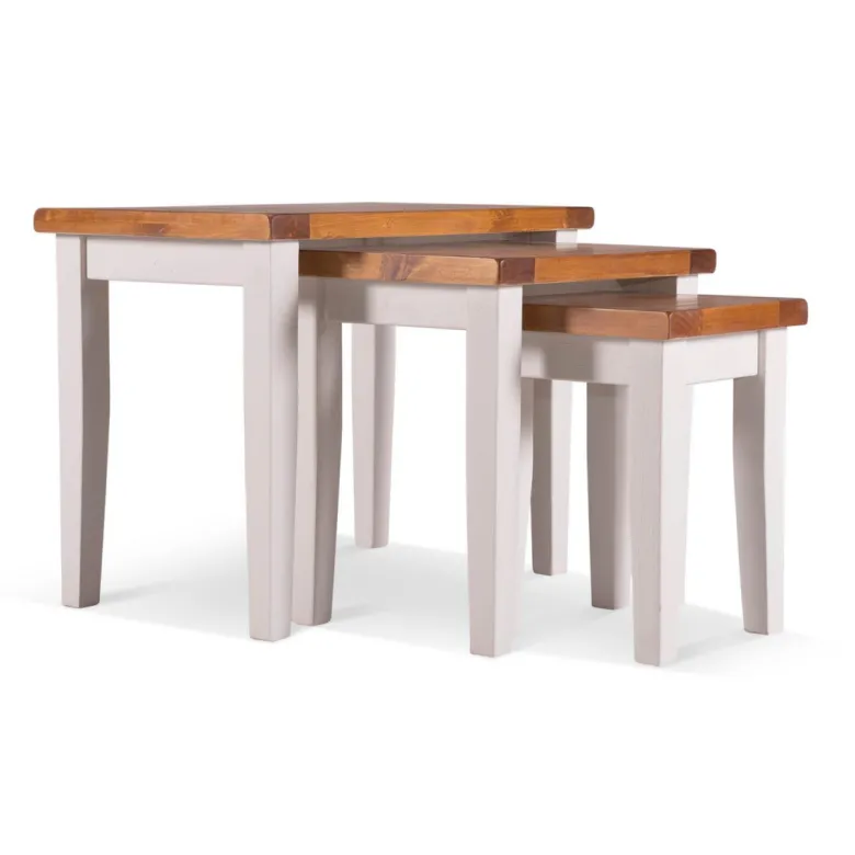 Lot de 3 sellettes bois blanc - théomine