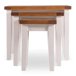 Lot de 3 sellettes bois blanc - théomine