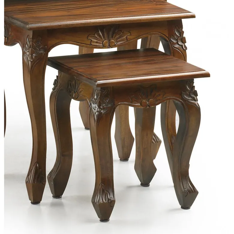 Lot de 3 sellettes bois marron -