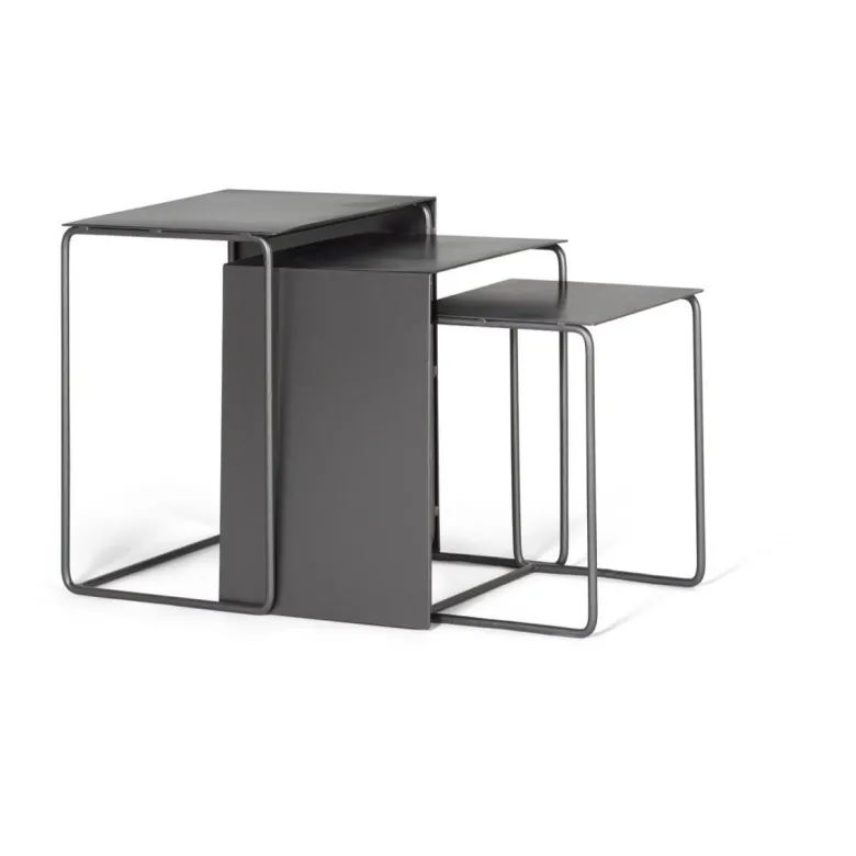 Lot de 3 sellettes fer noir - décoration