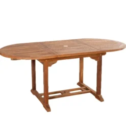 Lubok salon de jardin teck huilé 6 pers - table ovale 4 chaises 2 fauteuils