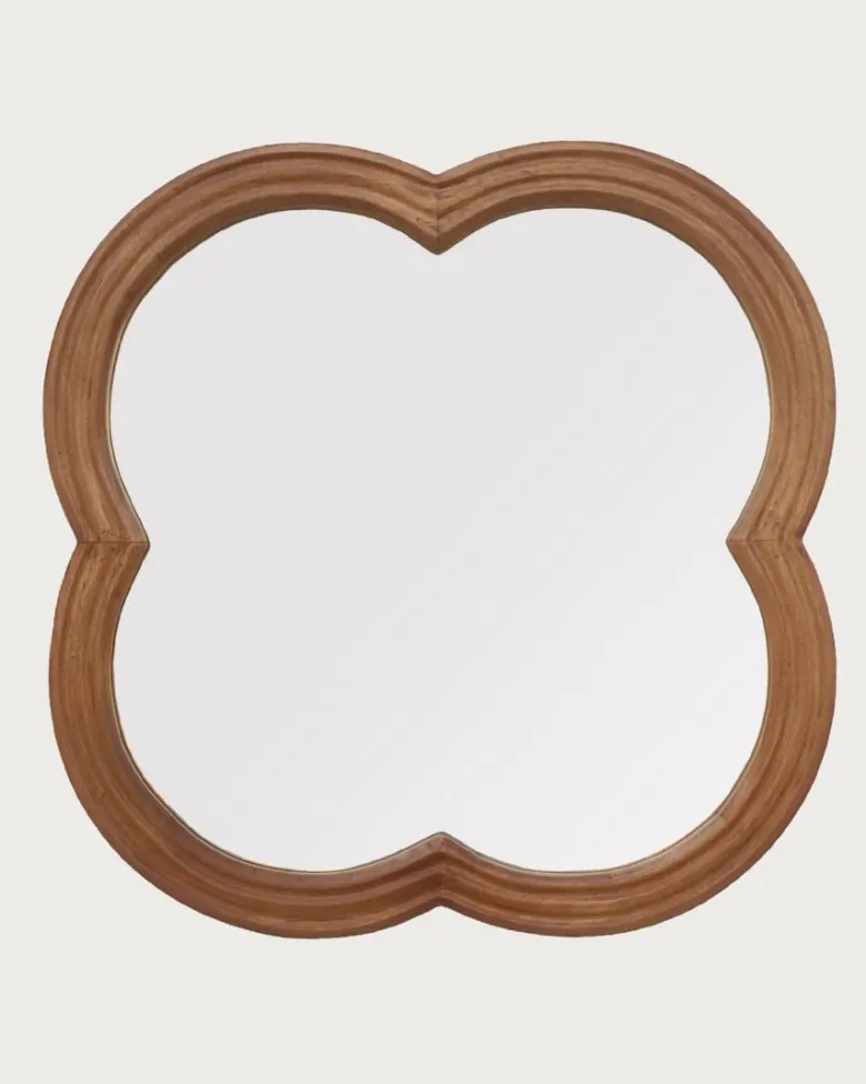 Lucky - miroir mural en bois massif de manguier 60x60 cm