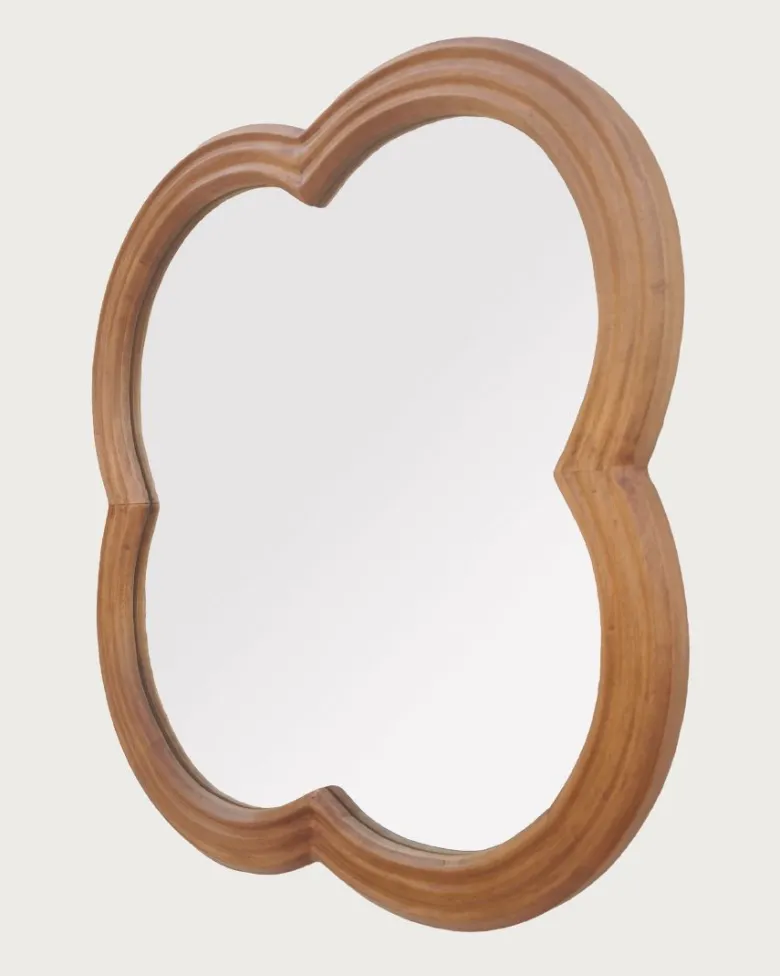 Lucky - miroir mural en bois massif de manguier 60x60 cm