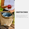 Lunch bag isotherme-beige-6,7l-étanche-eco-responsable Beige