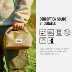 Lunch bag isotherme-beige-6,7l-étanche-eco-responsable Beige