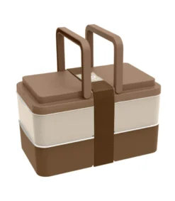 Lunchbox avec poignées - marron