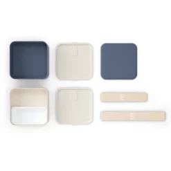 Lunch box carrée 2x850ml bleu
