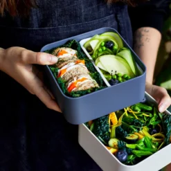 Lunch box carrée 2x850ml bleu