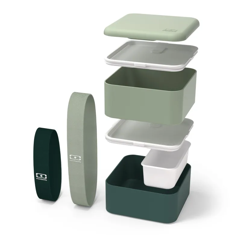 Lunch box carrée 2x850ml vert