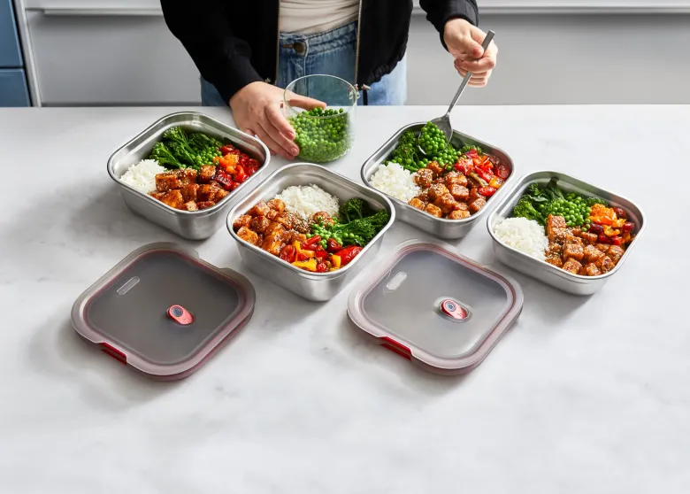 Lunch box multifonction carré petit - 1100ml 110